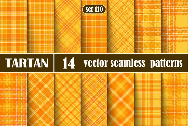 Set Tartan Seamless Pattern Vector Illustration — Stock Vector