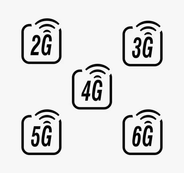 5G和6G矢量图标 — 图库矢量图片