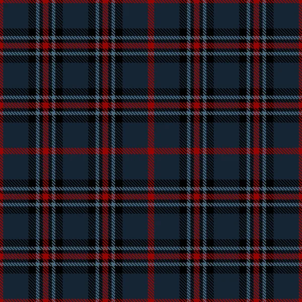 Tartan Naadloze Patroon Achtergrond Zwart Blauw Rood Kleur Plaid Flanel — Stockvector