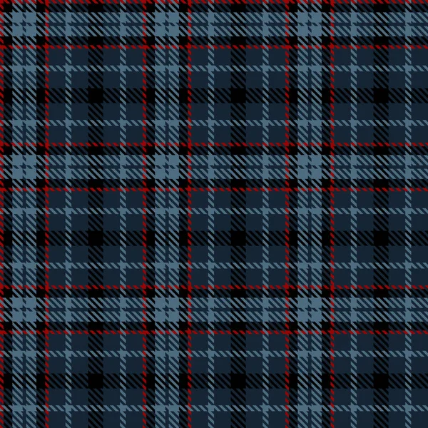 Tartan Kusursuz Siyah Mavi Kırmızı Renkli Ekoseli Arkaplan Flannel Gömlek — Stok Vektör