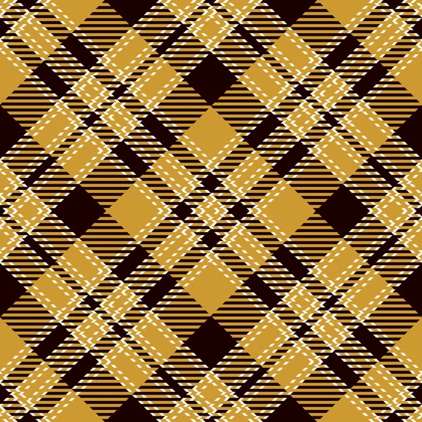 Tartan Naadloze Patroon Achtergrond Zwart Goud Wit Kleur Plaid Flanel — Stockvector