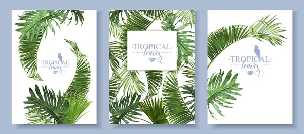 Tropische verlaat banners set — Stockvector