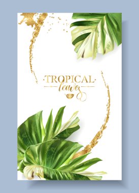 Vektör renk afiş alocasia tropic yaprak