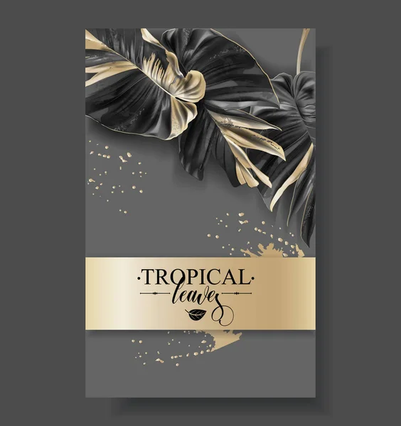 Tropic banana leaf Odyssee banner — Stockvector