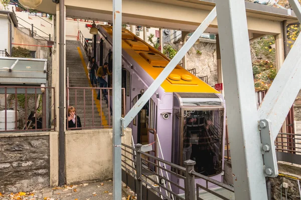 Como Italy November 2017 Detail Como Funicular Station Fall Day — Stock Photo, Image