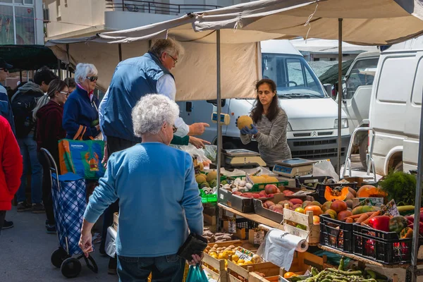 Quarteira Portugalsko Května 2018 Malé Venkovní Trh Kde Místní Výrobci — Stock fotografie