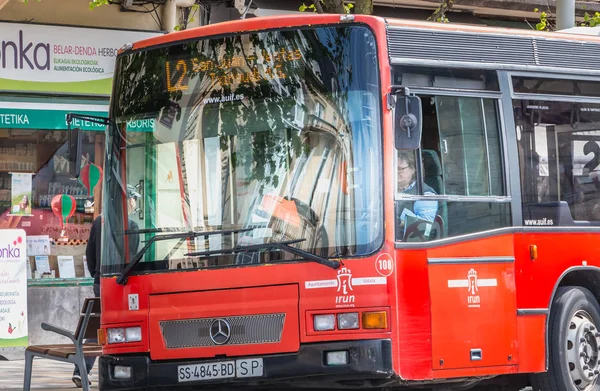 Irun Espanha Abril 2018 Ônibus Público Parou Uma Estação Perto — Fotografia de Stock