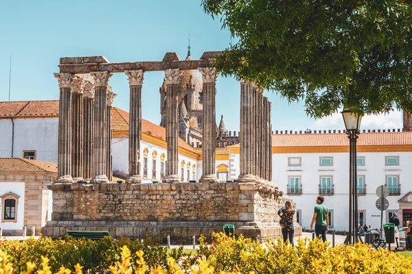 Evora Portugal Mayo 2018 Detalle Arquitectónico Del Templo Romano Evora — Foto de Stock
