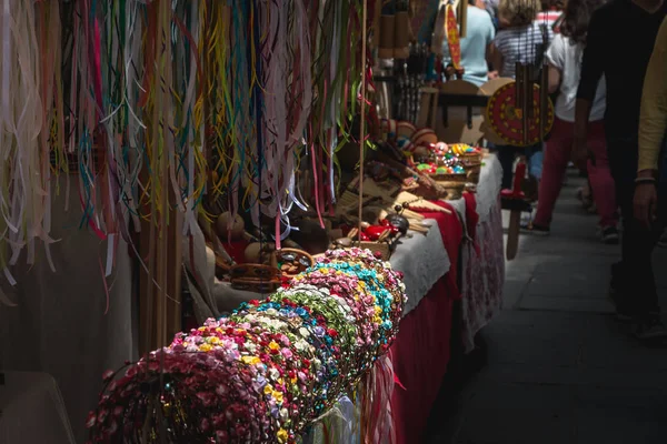 Braga Portugal Mei 2018 Weergave Van Ambachten Een Straatmarkt Leven — Stockfoto