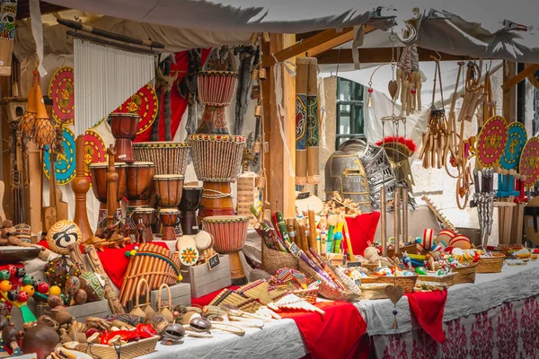 Braga Portugal Mei 2018 Weergave Van Ambachten Een Straatmarkt Leven — Stockfoto