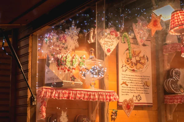 Mulhouse Frankrijk December 2017 Traditionele Kerst Handgemaakte Eten Expostion Een — Stockfoto