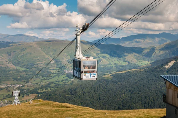 Saint Lary Soulan França Agosto 2018 Teleférico Que Liga Diretamente — Fotografia de Stock