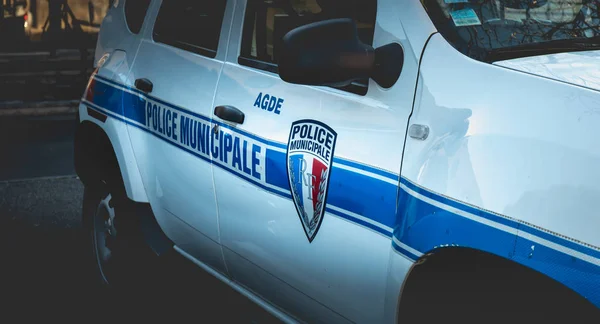 Агде Франция Января 2019 Года Крупный План Автомобиле Муниципальной Полиции — стоковое фото