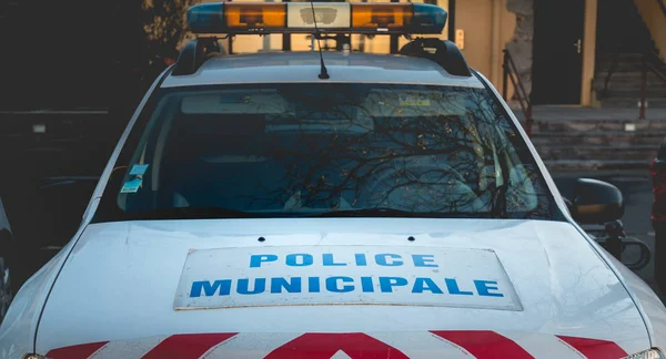 Agde Frankrike Januari 2019 Närbild Bil Den Kommunala Polisen Agde — Stockfoto