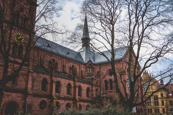 フライブルク ブライスガウ ドイツ 2017 建築ディテール Johanneskirche カトリック教会の冬の日 — ストック写真