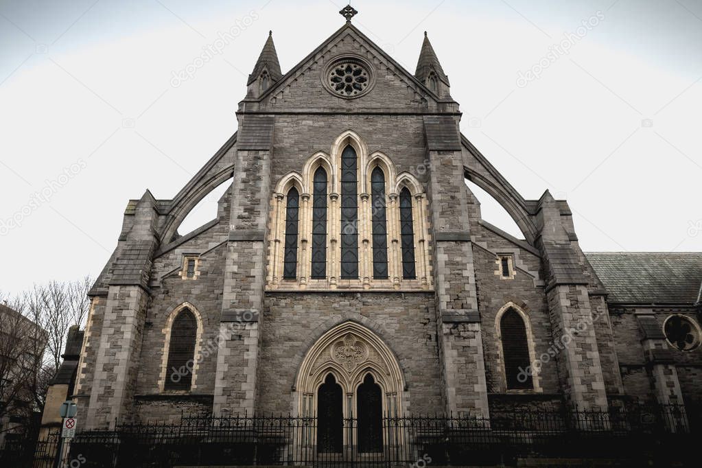 Architectural detail of Christ Church Cathedral  of Dublin, Irel