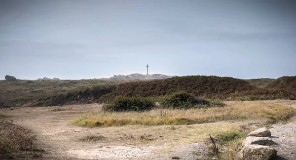 Vista de la vegetación salvaje de la cruz de la punta de Chatelet — Foto de Stock