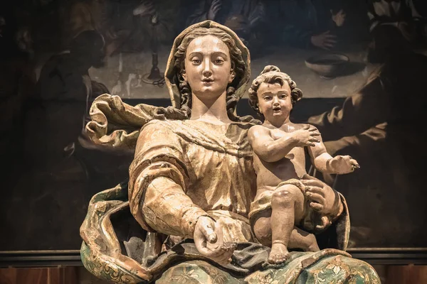 Ortaçağ Romanesk mon Kutsanmış Meryem Heykeli