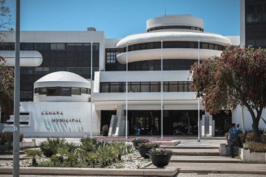 Albufeira, Portug modern binanın mimari detay