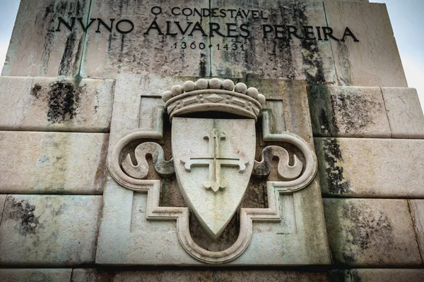 Architektonická podrobnost jezdecké sochy Nuno Alvares PE — Stock fotografie