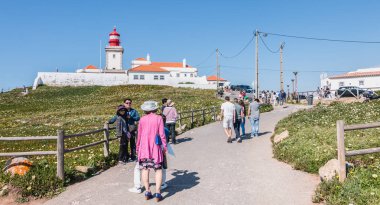Cabo de roca deniz fenerinin çevresindeki atmosfer, Portekiz