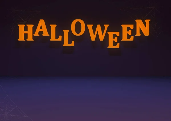 Gelukkige Halloween Wenskaart Achtergrond Vrolijke Pompoen Illustratie — Stockfoto