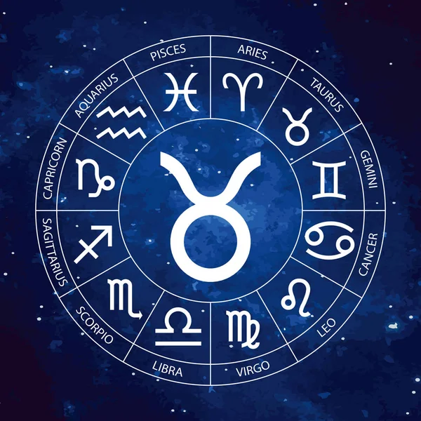 Vector Astrología Gráfica Situada Fondo Cósmico Del Cielo Estrellado Una — Vector de stock