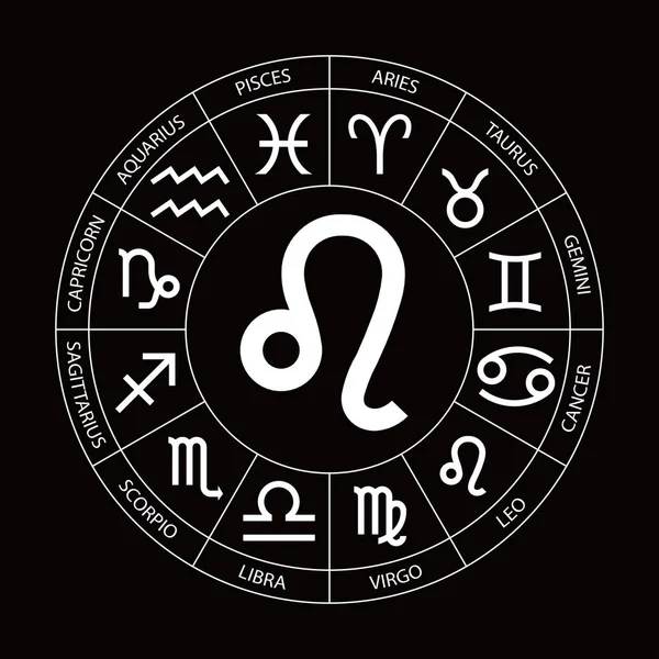 Wektor Czarnym Tle Graficzny Astrologii Proste Geometryczne Reprezentację Znak Zodiaku — Wektor stockowy