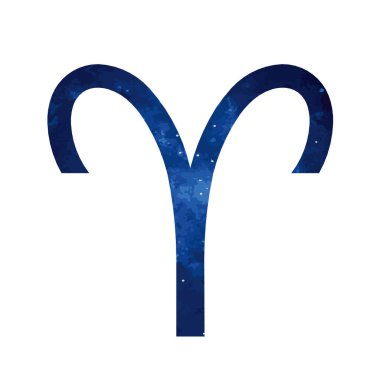 Vektör. Kozmik basit burç koç beyaz zemin üzerinde. Detaylı şık simge kartları için. Modern tarzı çizim