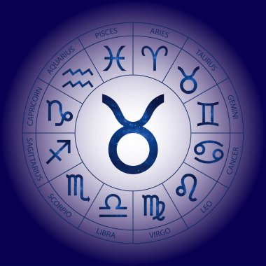 Vektör. Grafik kozmik Astroloji kümesi. Burç burç Toros başlıklar için basit geometrik gösterimi