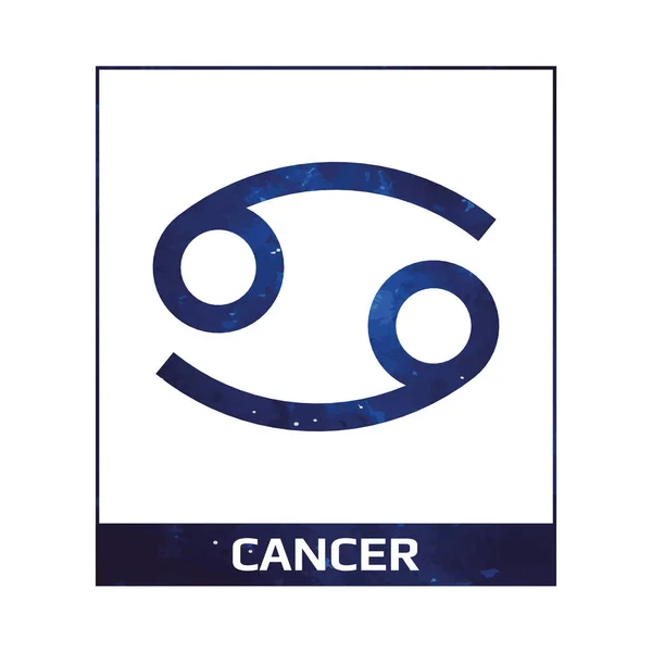 Vettore Segno Zodiacale Cosmico Cancro Sfondo Bianco Con Titolo Icona — Vettoriale Stock