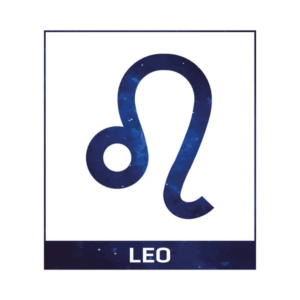 Wektor Znak Zodiaku Kosmiczne Leo Białym Tle Tytułu Szczegółowe Stylowe — Wektor stockowy