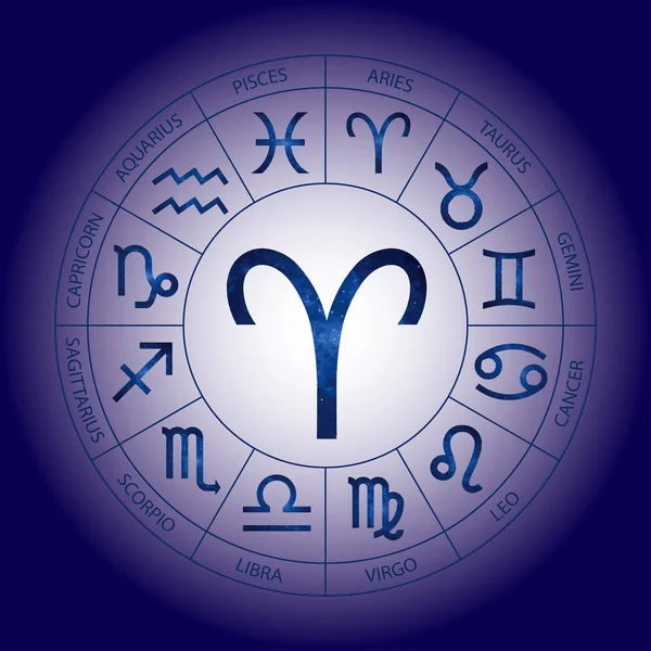 Vector Graphic Cosmic Astrology Set Simple Geometric Representation Zodiac Sign — Stock Vector