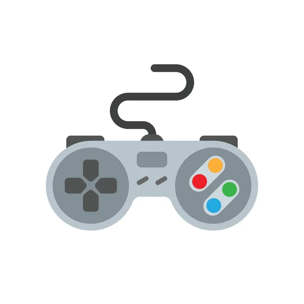 Beyaz arka plan üzerinde vektör simge izole Gamepad. Retro video oyun denetleyicileri. Vektör çizim joystick konsol, oyun kavramı.
