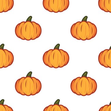 Beyaz arka planda Turuncu kabak Cadılar Bayramı desen. Mutlu Cadılar Bayramı tatil için kabak desen.