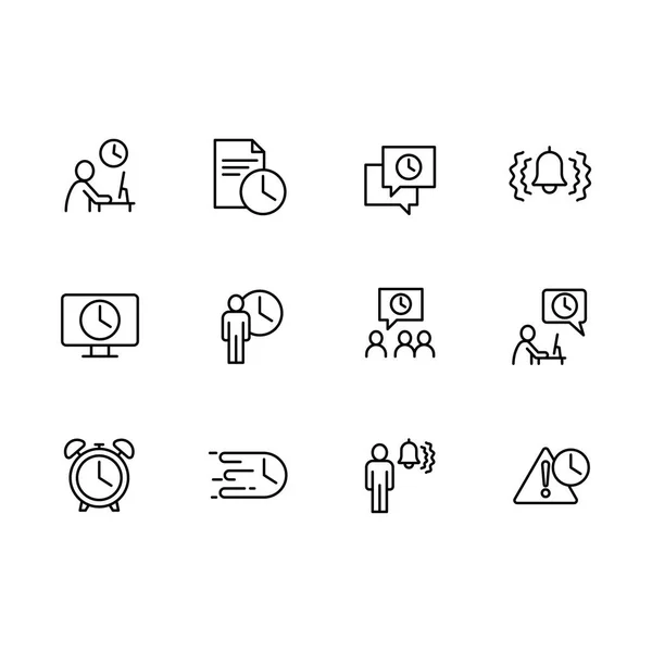 Vektör simge iş adamları, işletme ofis, çalışma zamanı ve son tarih. Böyle simgeleri yönetimi, işçi ve iş saat, çan, listelemek için zamanında iş içerir zaman günlük, alarm, İşyeri.