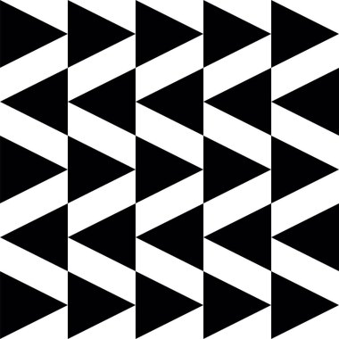 Geometrik desen siyah beyaz tarzı. Siyah ve beyaz üçgen sorunsuz arka plan soyut. Geometrik figürler.