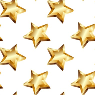 Altın 3D Yıldızlı Kusursuz Desen