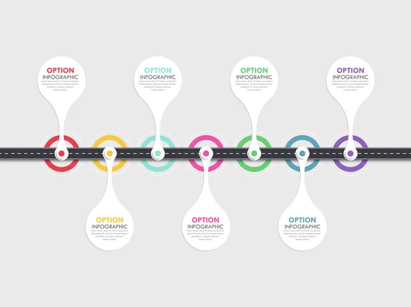 Modèle Infographie Emplacement Chaussée Avec Une Structure Progressive Modèle Cercle — Image vectorielle