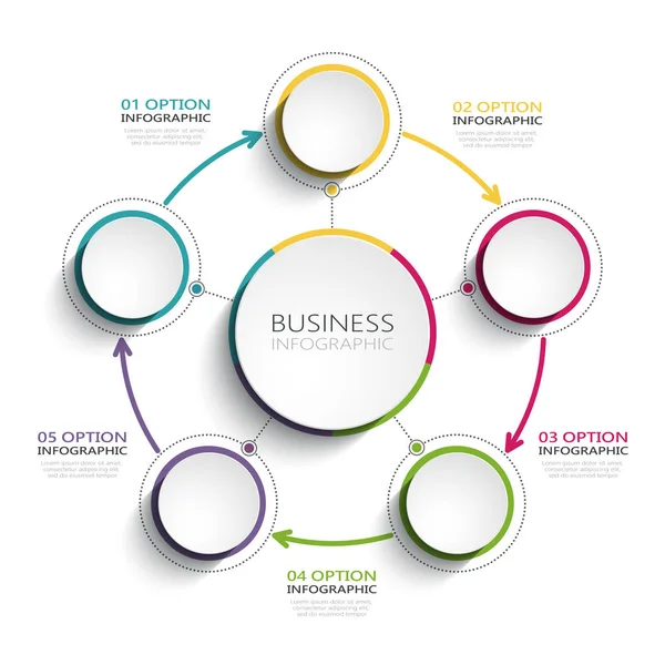 Σύγχρονη Αφηρημένη Infographic Πρότυπο Βήματα Για Την Επιτυχία Πρότυπο Επιχειρηματικό — Διανυσματικό Αρχείο
