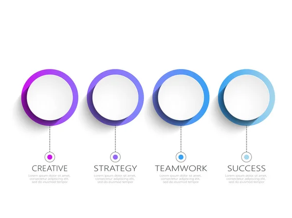 Modèle Infographie Moderne Avec Des Étapes Pour Succès Modèle Cercle — Image vectorielle