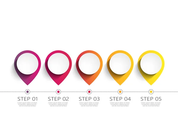 Modèle Infographie Moderne Avec Des Étapes Pour Succès Modèle Cercle — Image vectorielle