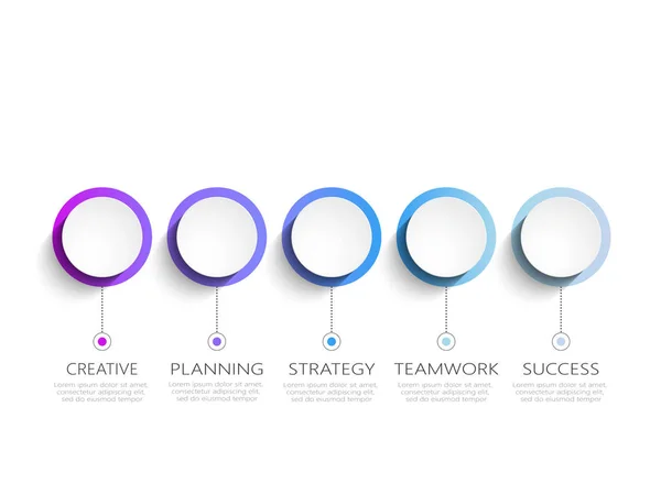 Modèle Infographie Moderne Avec Des Étapes Pour Succès Modèle Cercle — Image vectorielle
