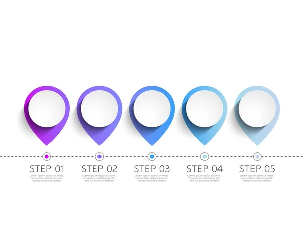 Modèle Infographie Moderne Avec Des Étapes Pour Succès Modèle Cercle — Image vectorielle