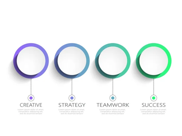 Modèle Infographie Moderne Avec Des Étapes Pour Succès Modèle Cercle — Image vectorielle