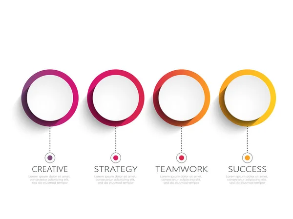 Modèle Infographie Moderne Avec Des Étapes Pour Succès Modèle Cercle — Image vectorielle
