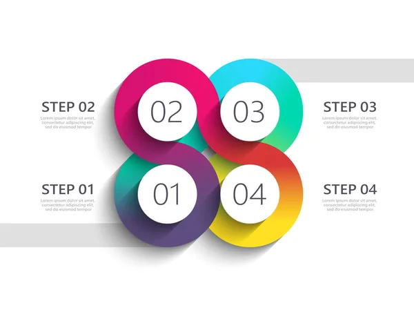 Winding Road Modern Infographic Template Phased Structure Business Circle Template — Stock Vector