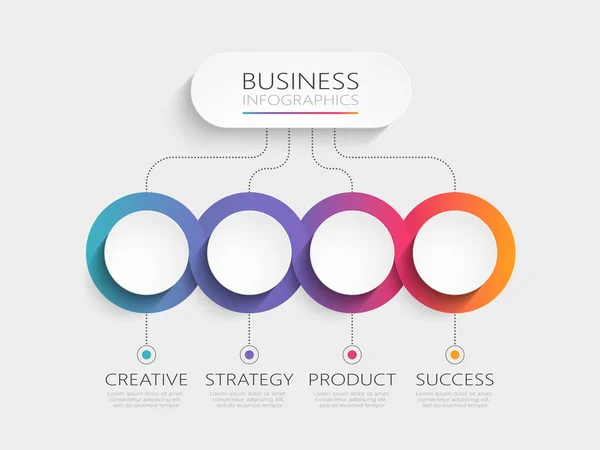 Modern Infografisk Mall Med Steg Business Cirkel Mall Med Alternativ Royaltyfria Stockvektorer