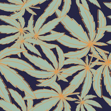 Derin mavi sarı yol esrar ile sorunsuz vektör desen bırakır