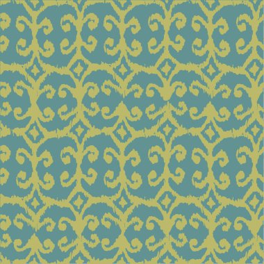 Vektör sorunsuz ikat desen sarı ve mavi ile